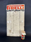 A rare Pirelli Cinturato tin advertising chart for tyre fitment, 17 1/4 x 30", together with a