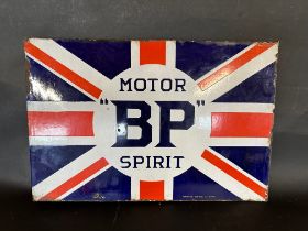 A BP Union Jack double sided enamel advertising sign with hanging flange in original condition,