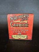 A square 4lb Northern Star Carbide Cycle & Motor Lamps tin.