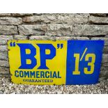 A BP Commercial Guaranteed rectangular enamel sign in good condition, 36 x 18".