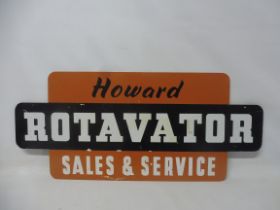 A Howard Rotavator Sales & Service double sided tin advertising sign, 24 x 10 1/2".