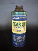 A Duckhams Gear Oil Hypoid 90 cyclindrical quart can.
