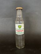 A single BP Energol glass oil bottle, pint size.