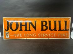 A John Bull 'The Long Service Tyre' convex enamel advertising sign with some amateur restoration, 48