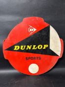 A Dunlop Sports hardboard cycle tyre insert advertising sign, 25 3/4" diameter.