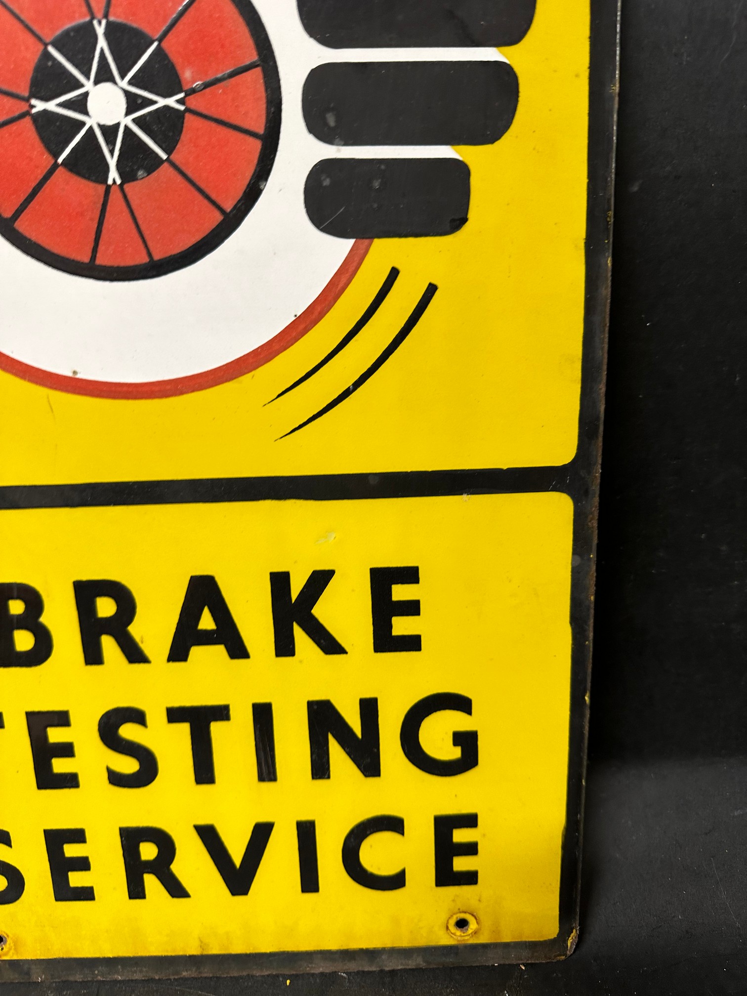 A Ferodo Brake Testing Service pictorial double sided enamel advertising sign depicting a hand - Image 5 of 10