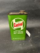 A Wakefield Castrol Two Stroke Self Mixing oil tin of pint size, as suitable for use with scooters