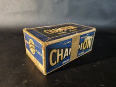 A Champion number 7 spark plug packing box complete with eight empty individual boxes.