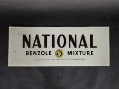 A National Benzole Mixture glass advertising insert from a petrol pump, 16 3/4 x 6 1.2".