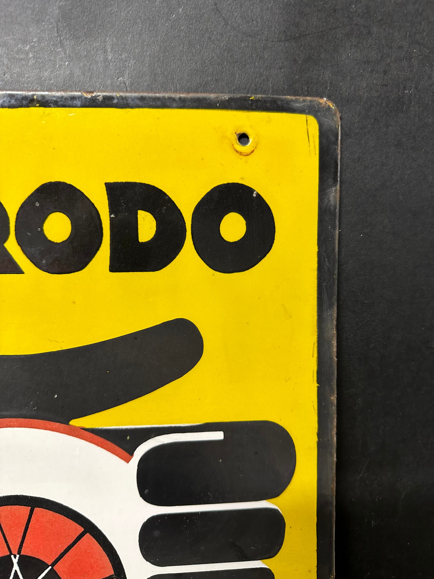 A Ferodo Brake Testing Service pictorial double sided enamel advertising sign depicting a hand - Image 4 of 10