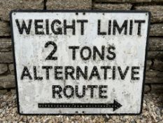A Weight Limited 2 Tons Alternative Route pressed alloy road sign with glass reflector beads, 30 x