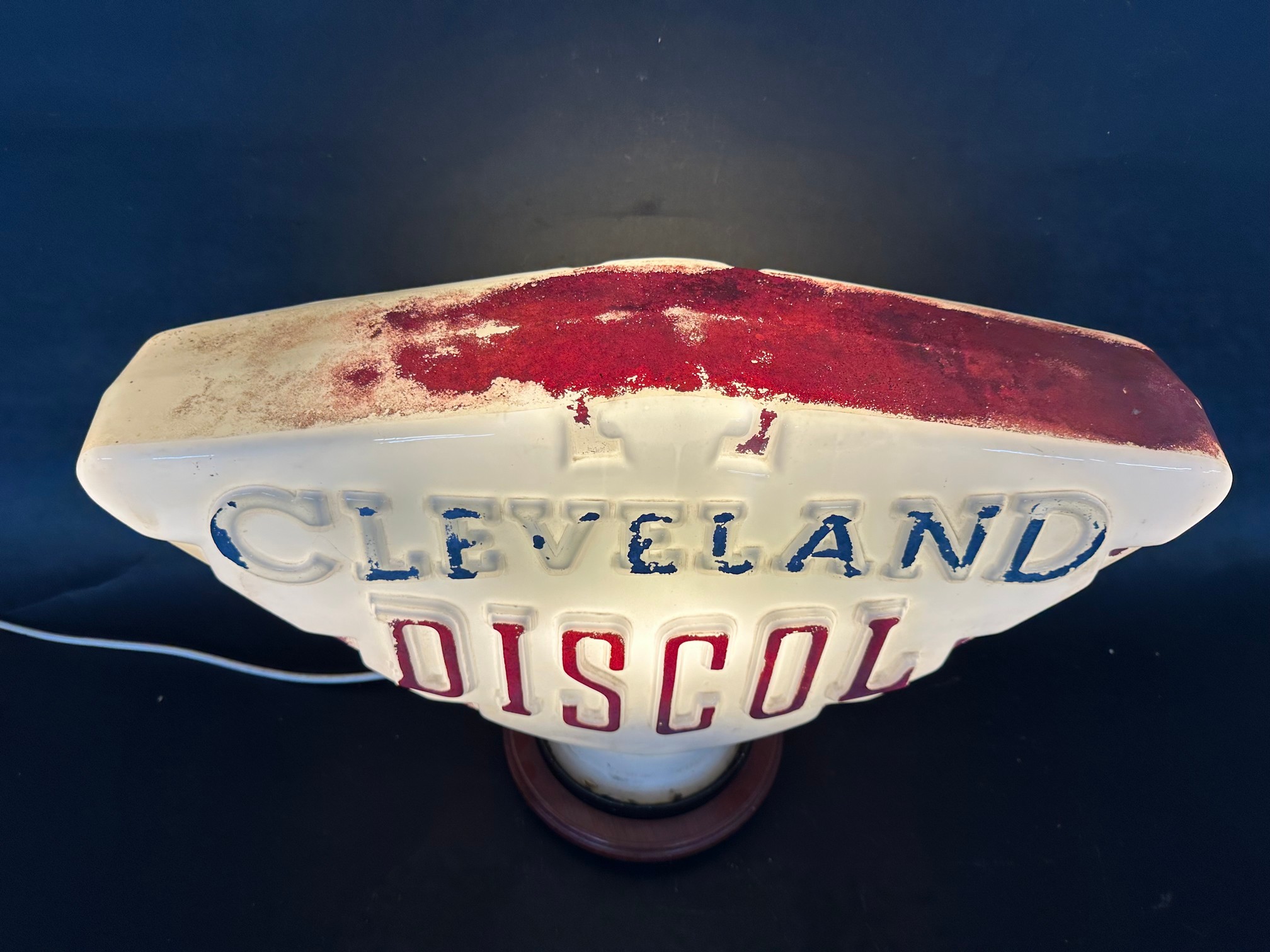 A Cleveland Discol petrol pump globe with raised lettering in original condition, some nibbling to - Image 11 of 11