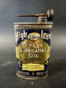 A High Level Brand Co. of Newcastle Cycle Lubricating Oil oval tin.