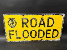 An A.A. 'Road Flooded' pressed alloy road sign, 24" x 12"