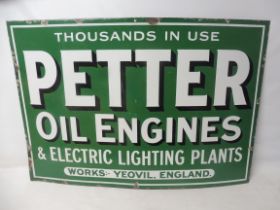 A (Lister) Petter Oil Engines of Yeovil enamel advertising sign with some professional