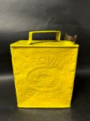 A Crown Spirit two gallon petrol can with embossed crown logo and plain cap.
