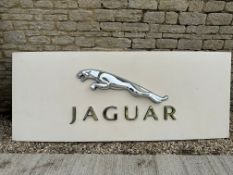 A large Jaguar dealership advertising sign with 3D leaping cat mascot and acrylic lettering, 103.5 x