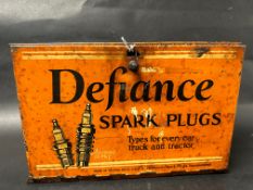 A Defiance Spark Plugs 'Types for every car truck and tractor' countertop dispensing cabinet, damage