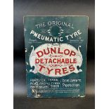 An early and rare Dunlop showcard advertising their 'Detachable Tyres', probably Victorian, 11 x