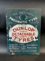 An early and rare Dunlop showcard advertising their 'Detachable Tyres', probably Victorian, 11 x