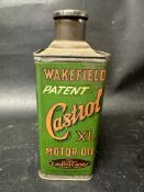 A Wakefield Castrol Motor Oil square quart 'Castrol Caddy' can for XL grade, with cap.