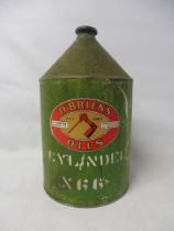 An O'Brien's of Manchester conical one gallon can lacking cap, stencilled 'Cylinder X 66'.