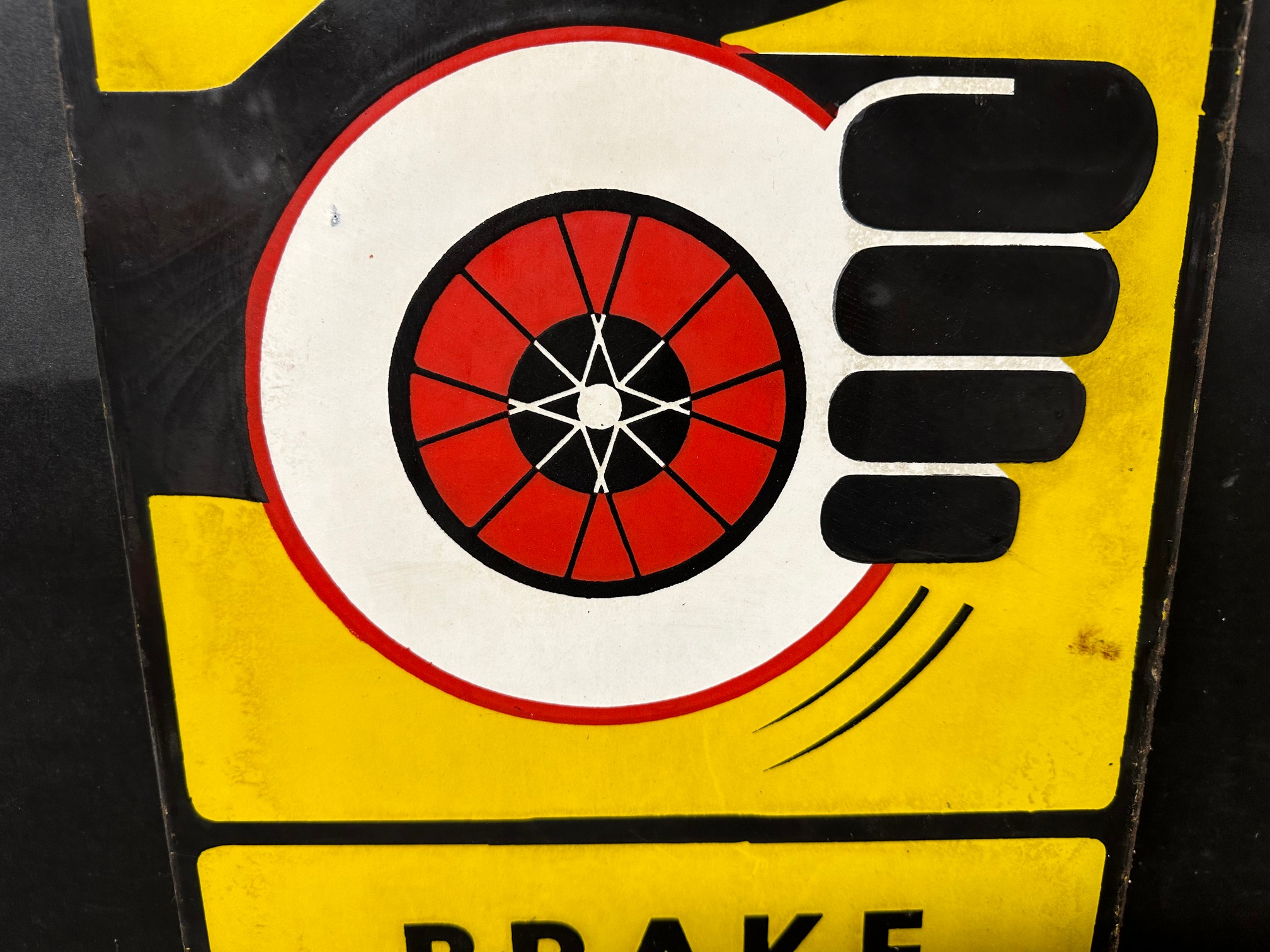 A Ferodo Brake Testing Service pictorial double sided enamel advertising sign depicting a hand - Image 9 of 10