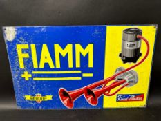A Fiamm Road Master Horns Pictorial tin sign made in Italy, 24 1/4" x 15".