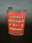 A rare oval Lucas Britenwite Oil for cycle lamps tin.