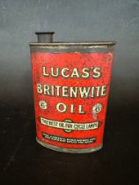 A rare oval Lucas Britenwite Oil for cycle lamps tin.