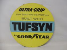 A Goodyear Tyres circular cardboard tyre insert sign for Tufsyn Ultra-Grip tyres: Best 'Beat-the-