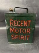 A Regent Motor Spirit two gallon petrol can with Regent cap, Valor 8 39 to base.
