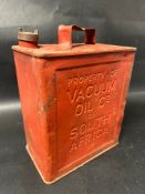 A Property of The Vaccum Oil Co of South Africa two gallon petrol can, Valor 12 38 to base, with