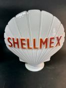 A 'Shellmex' glass petrol pump globe made by Hailware, slight nibbling to neck.