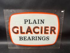 A Glazier Plain Bearings reverse printed plastic hanging advertising sign, 21 x 15"