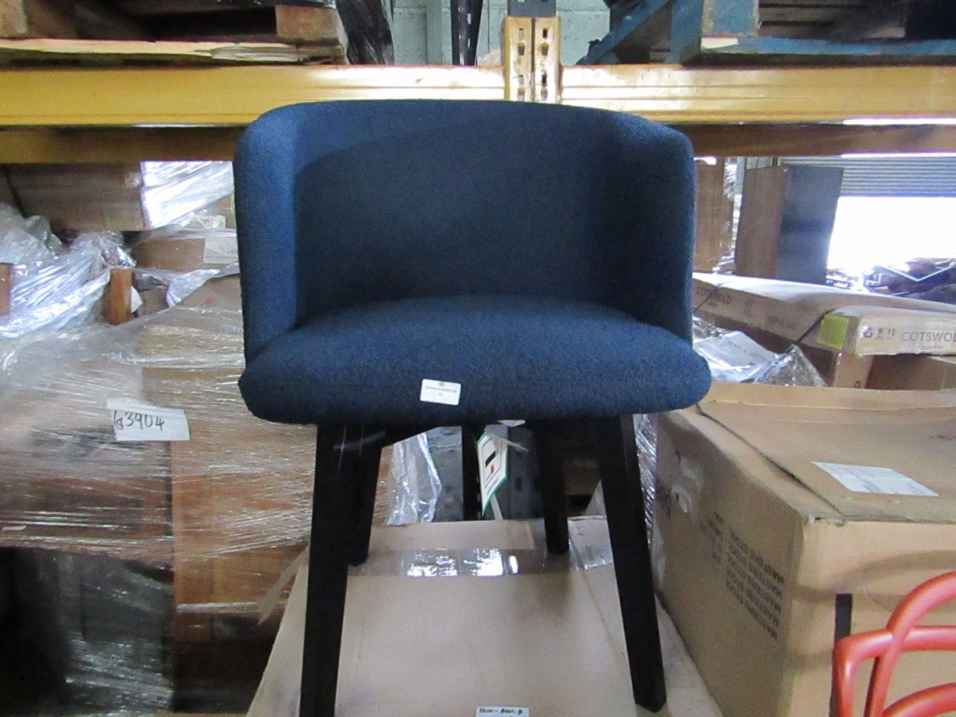 Heals Edit Home Office Swivel Base Chair Copenhagen Blue Black Stain Leg RRP Â£499.00 SKU HEA-APM-