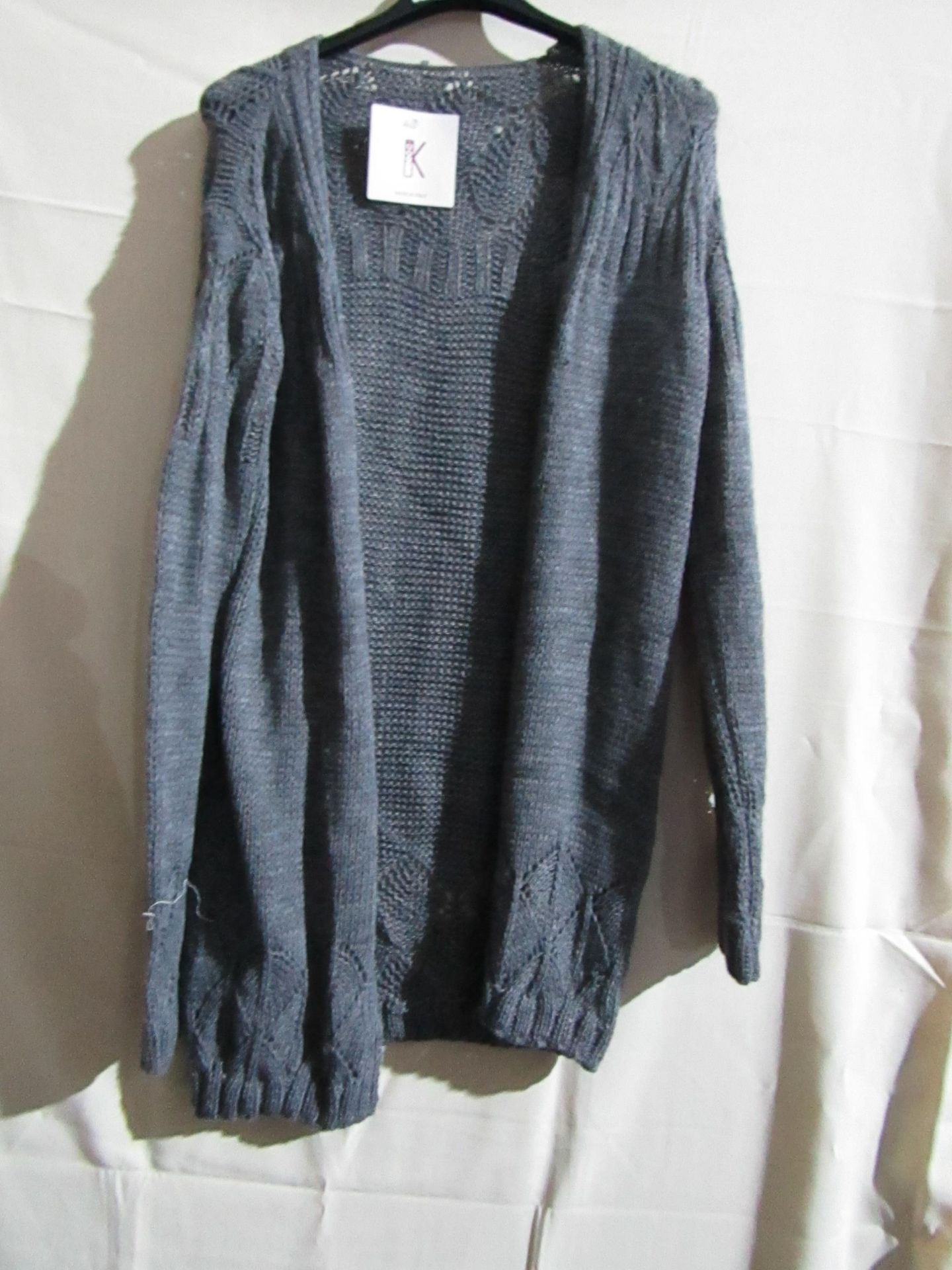 Open Fronted Cardigan Grey Approx Size M-L New With Tags