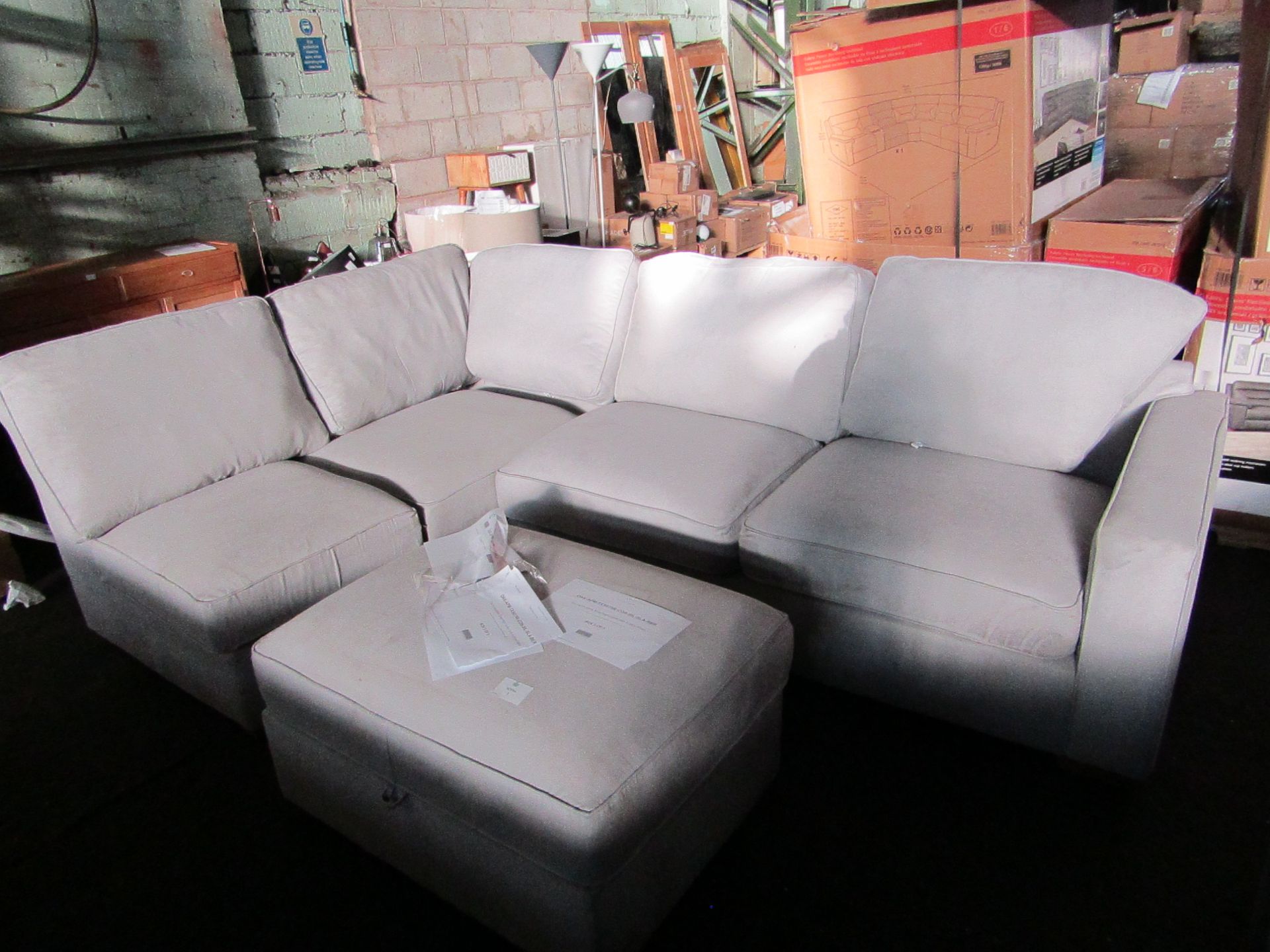 Oak Furnitureland Texas Right Corner Sofa In Silver Fabric RRP ?1748.99 SKU OAK-APM-TXS075R-COS-