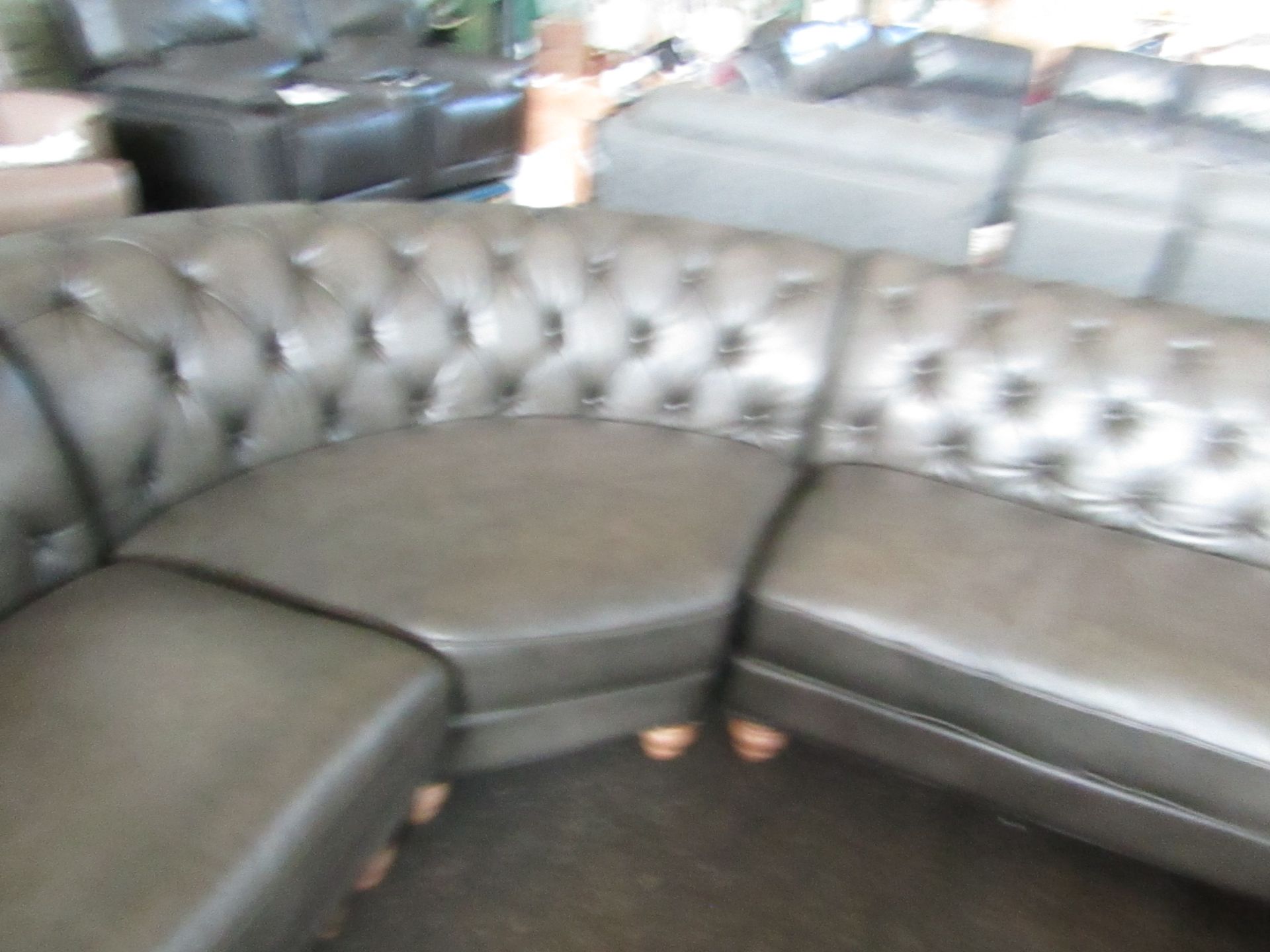 Allington Grey Leather Chesterfield Corner Sofa - Looks In Good Condition, May Contain Slight - Image 4 of 5