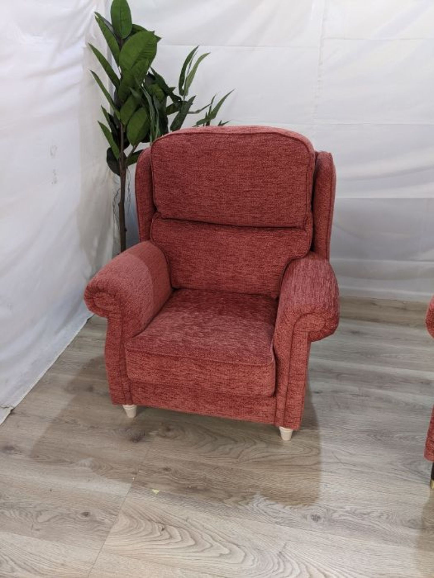 HSL Burrows Armchair Boucle Rose Teak Classic Legged Petite Chair RRP 1220 SKU HSL-AP-FT0102974487A