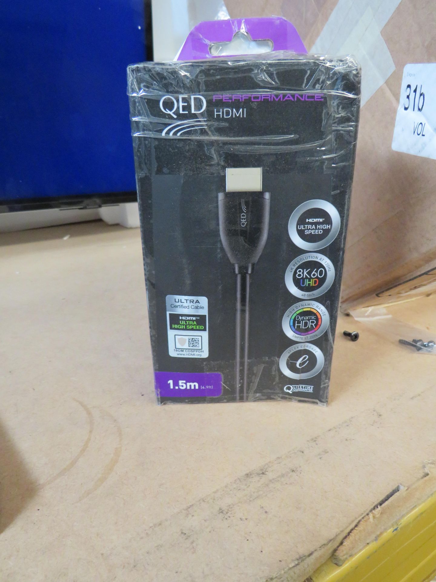QED HDMI 48Gb 8K 1.5M 8K HDMI cable, unchecked and boxed, PLU 411574