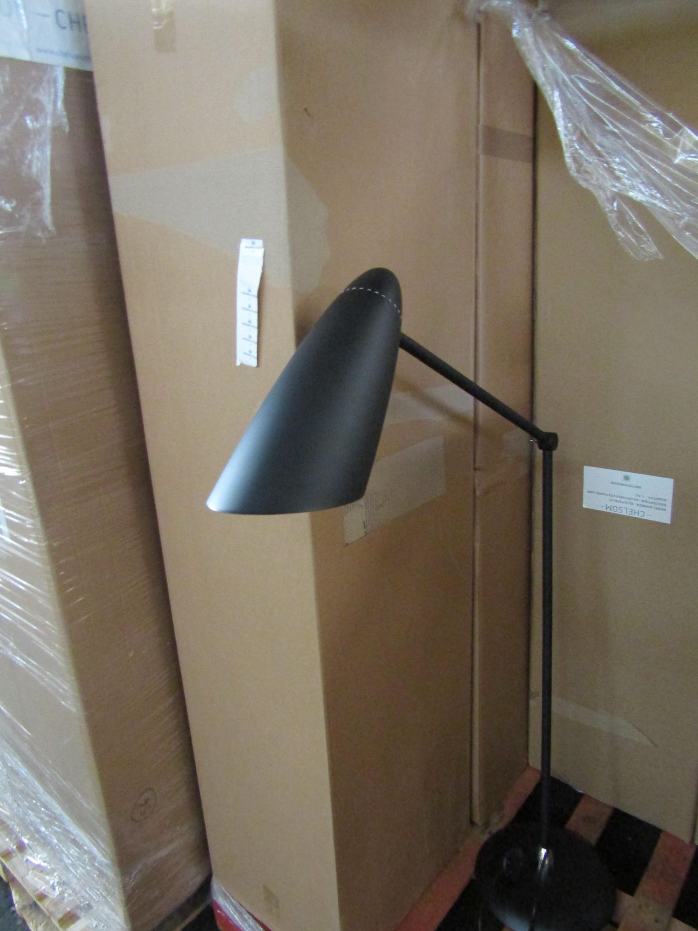 Chelsom Adjustable LED Floor Lamp Black & Chrome BU/8/FS/BL/C new & boxed