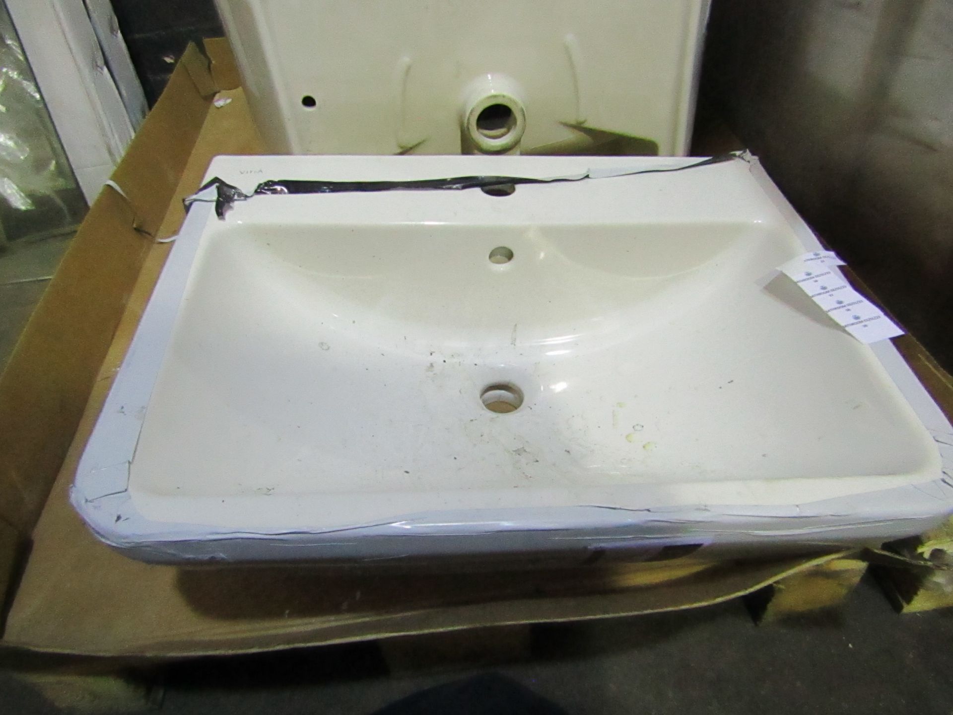 Vitra - Branded White Basin 600mm 1TH - Unused, No Packaging.