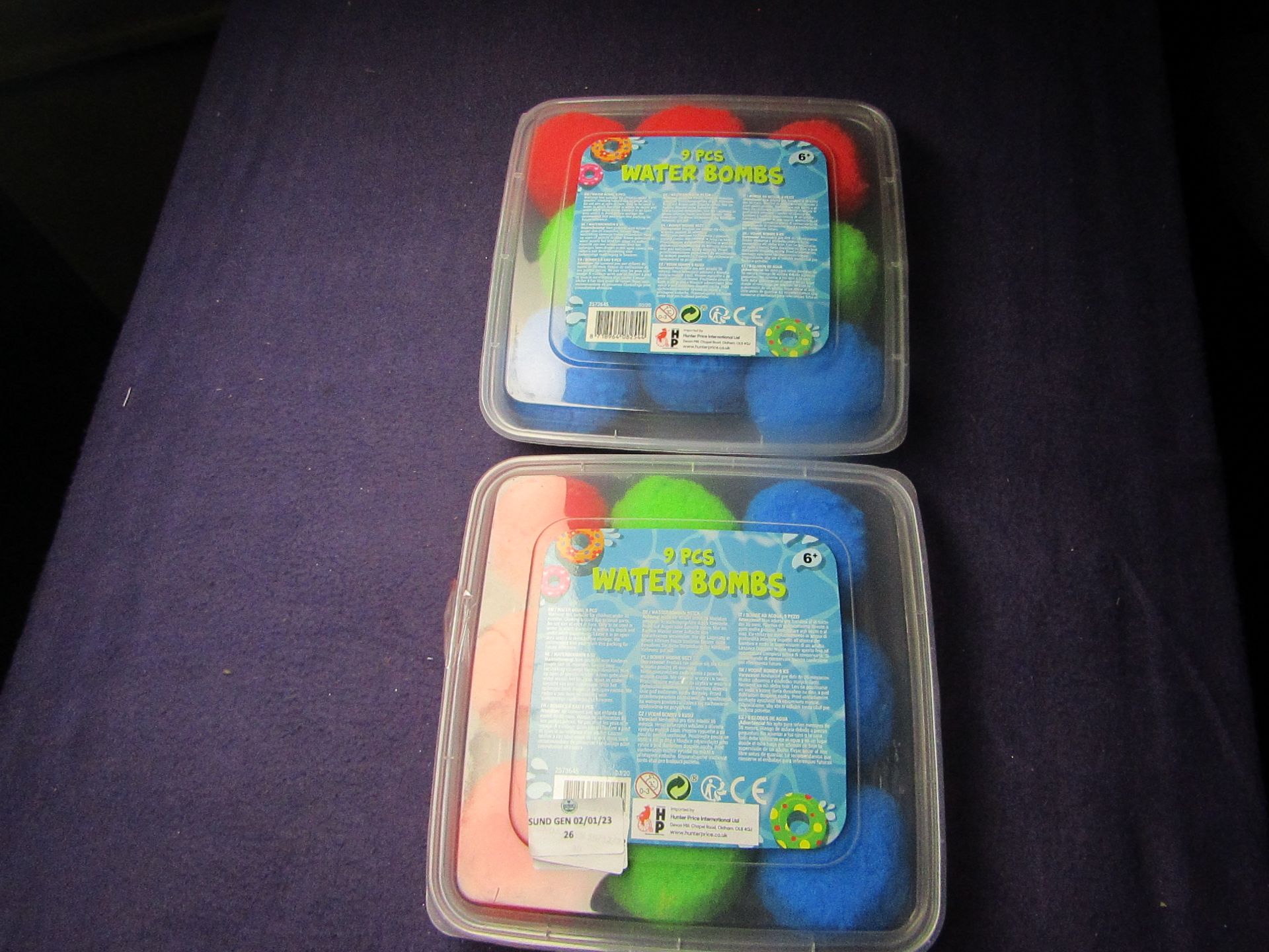 2x 9-Piece Set of Water Bombs - Unused & Boxed.