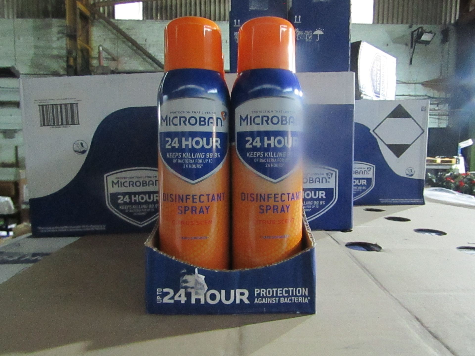 8x Microban - Disinfectant Spray Citrus Scent - 400ml - Unused & Boxed.