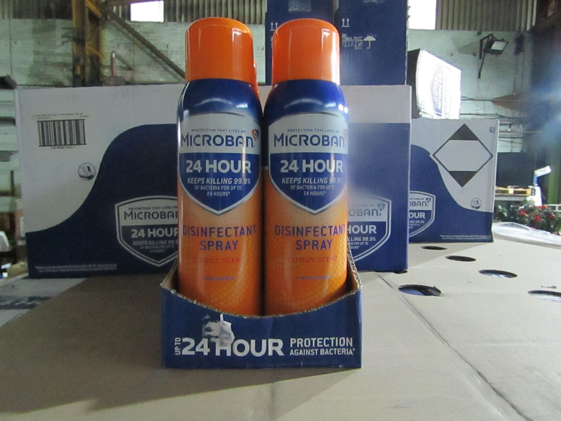8x Microban - Disinfectant Spray Citrus Scent - 400ml - Unused & Boxed.
