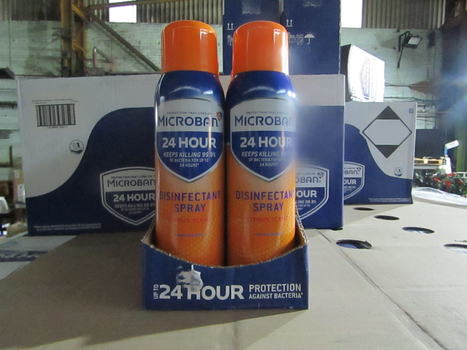 8x Microban - Disinfectant Spray Citrus Scent - 400ml - Unused & Boxed.