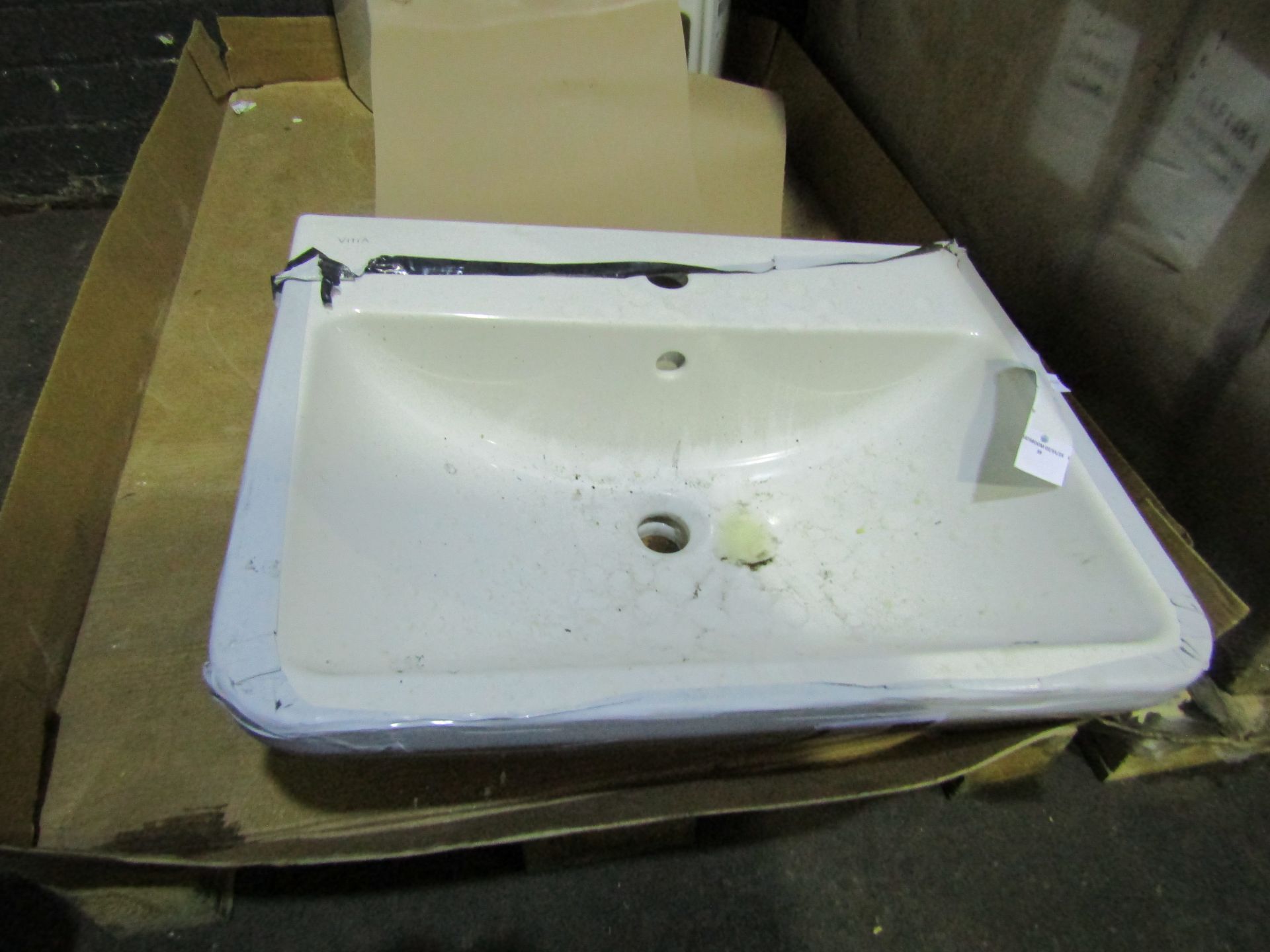Vitra - Branded White Basin 600mm 1TH - Unused, No Packaging.