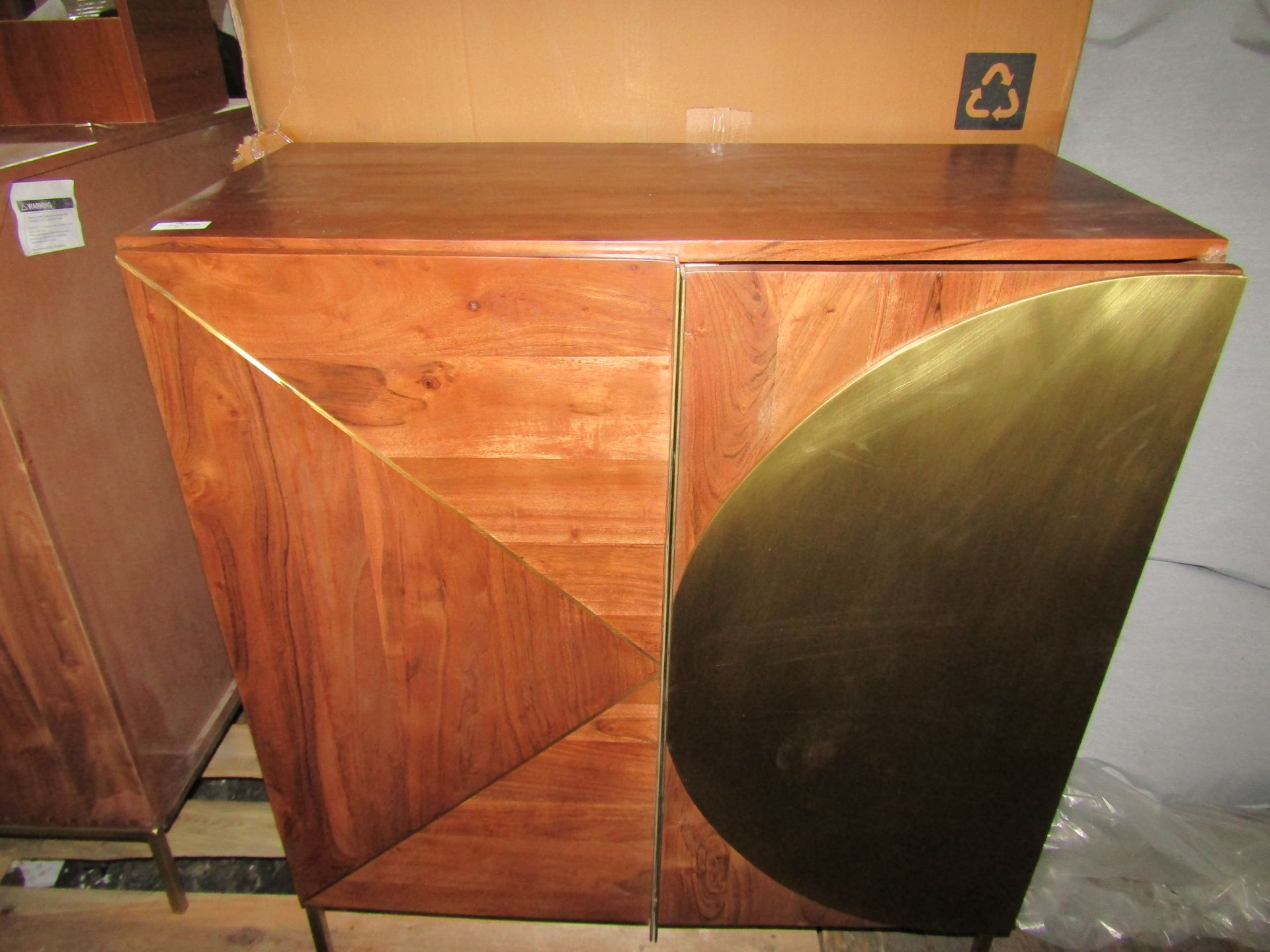 Mango Wood Media Unit - Decent Condition However May Contain Imperfections So viewing Advised.