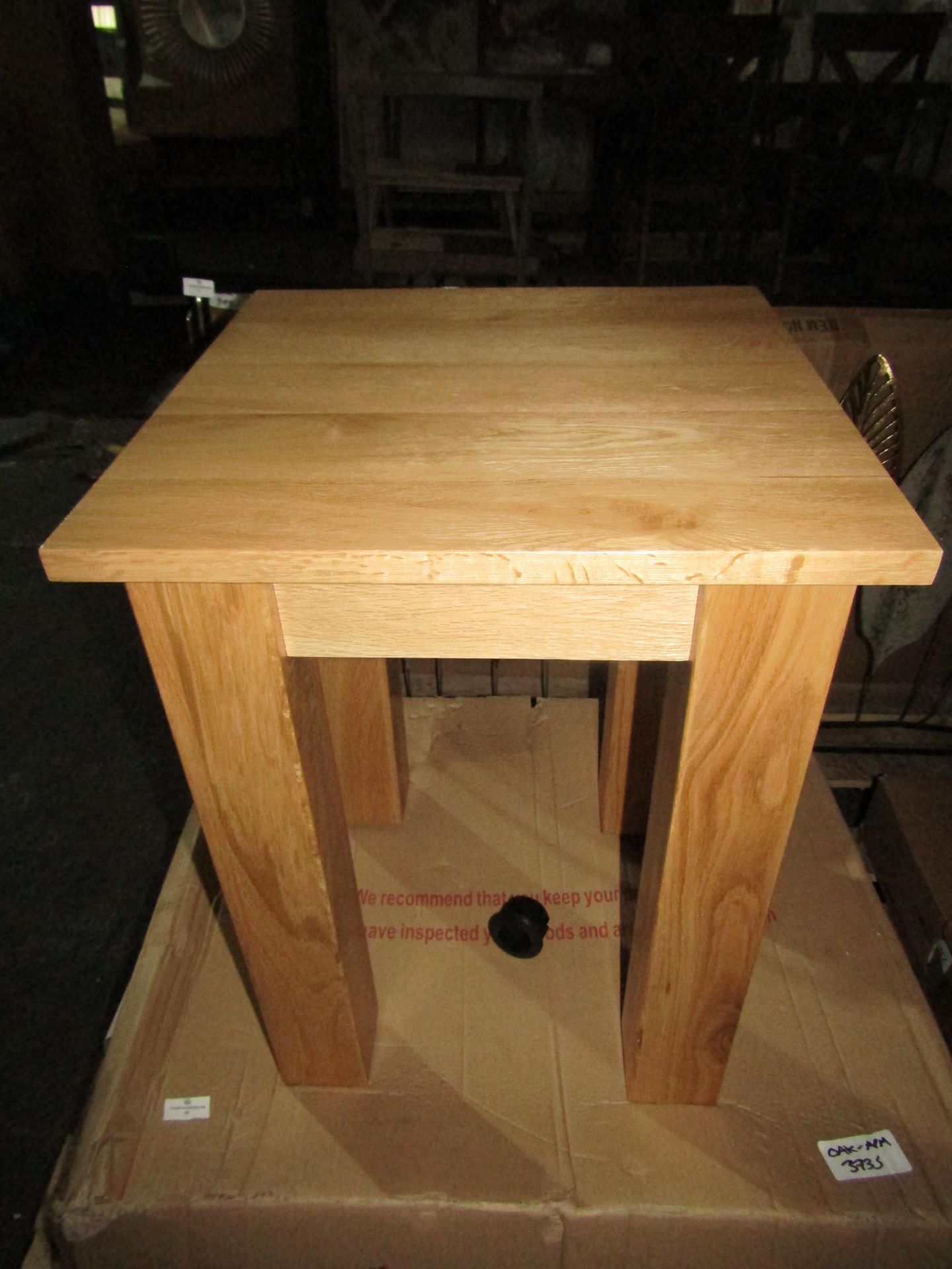 Oak Furnitureland Natural Solid Oak Minimalist Lamp Table RRP Â£149.99 SKU OAK-APM-TABLE2OAK PID